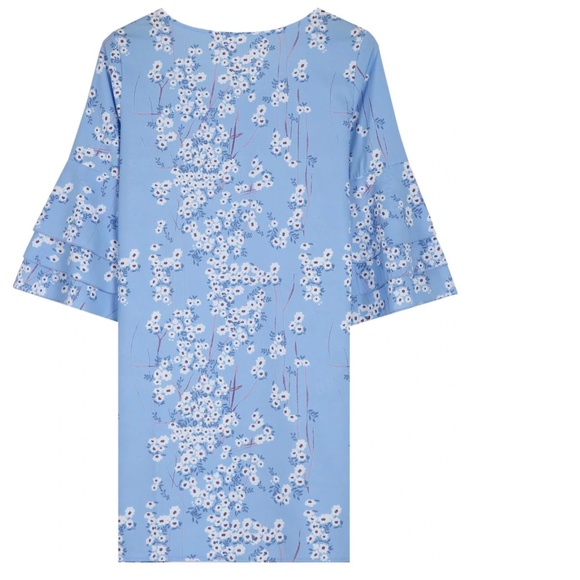 Floral Blossom Tiered Sleeve Mini Dress, New, M, Periwinkle Blue - Picture 10 of 11